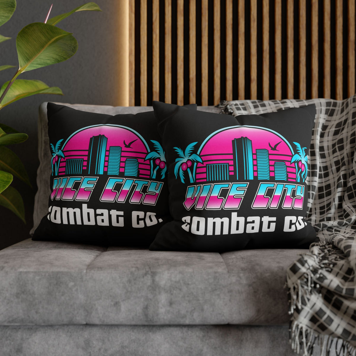 CUSTOM BJJ MMA Academy Logo Square Dojo Pillowcase - Spun Polyester - 7 Sizes