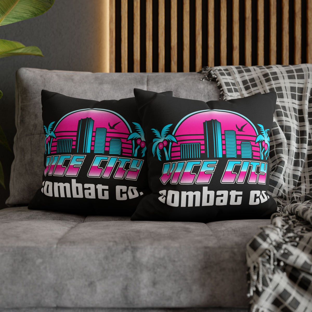 CUSTOM BJJ MMA Academy Logo Square Dojo Pillowcase - Spun Polyester - 7 Sizes