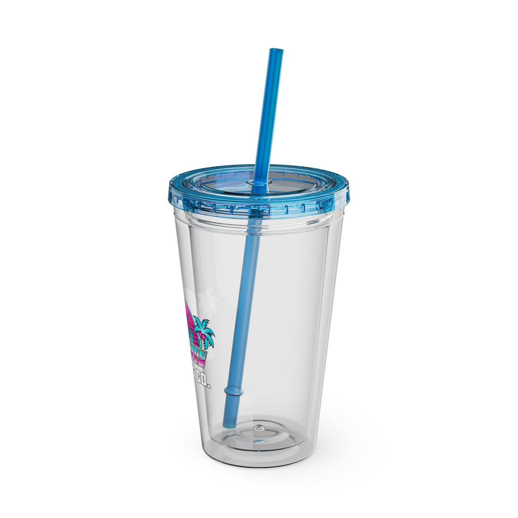 Vice City Combat Co. - Sunsplash Acrylic Tumbler with Straw, 16oz - 4 Colors