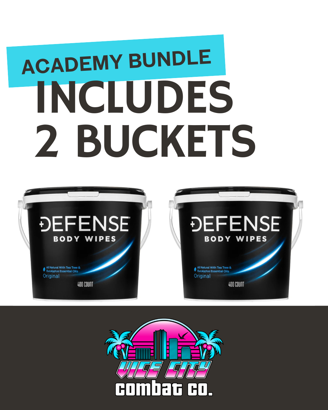 DEFENSE Soap Body Wipes 2-Bucket Academy Bundle - 800 Wipes Total - Origina Scent
