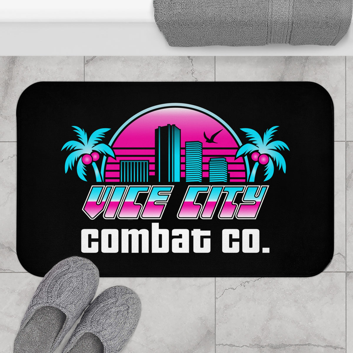 CUSTOM BJJ MMA Academy Dojo Memory Foam Anti-Slip Bathroom Floor Mat - 2 Sizes