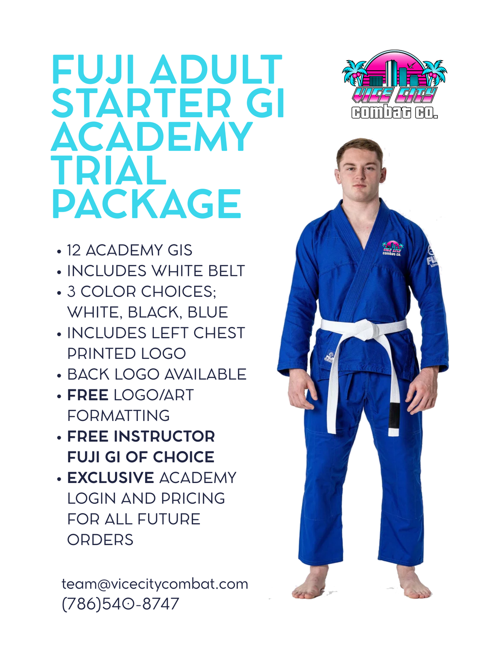 12 Gi Academy TRIAL Package - Fuji Adult Starter BJJ Gi - 3 Colors Available