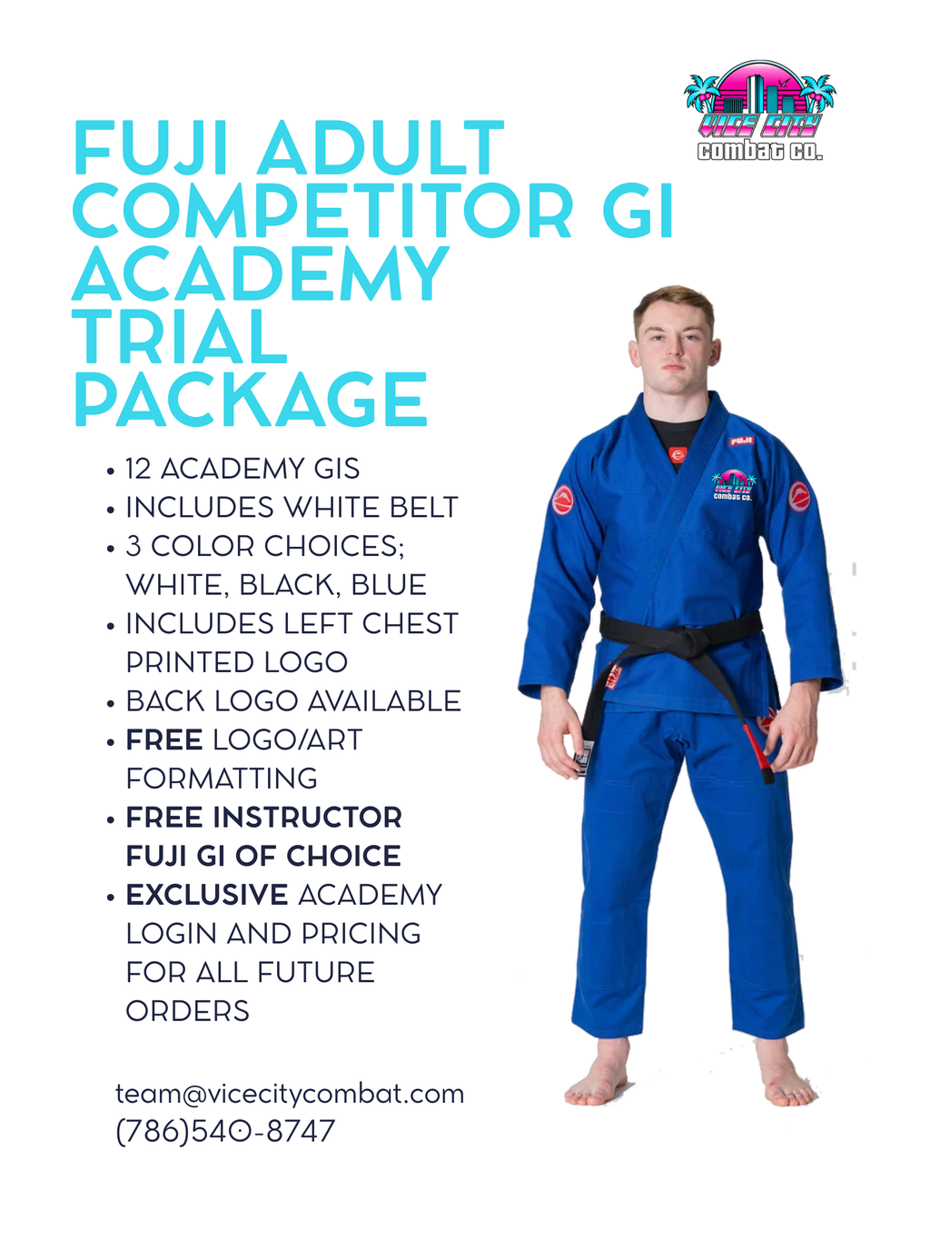 12 Gi Academy TRIAL Package - Fuji Adult Competition BJJ Gi - 3 Colors Available