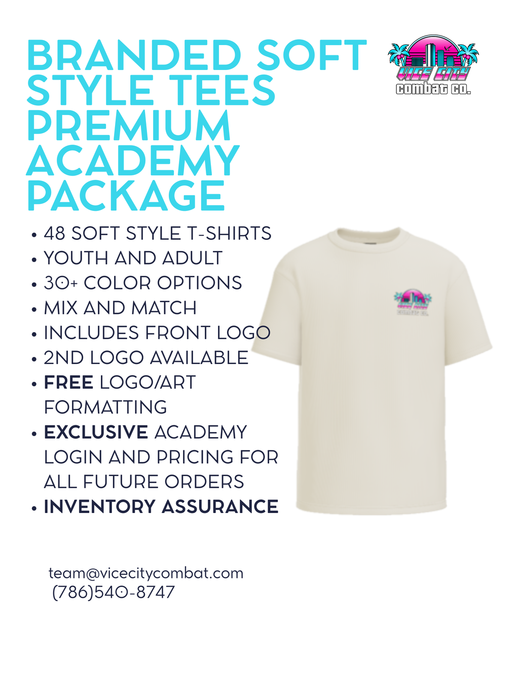 48 Academy Branded T-Shirts - PREMIUM Academy Package - Mix and Match