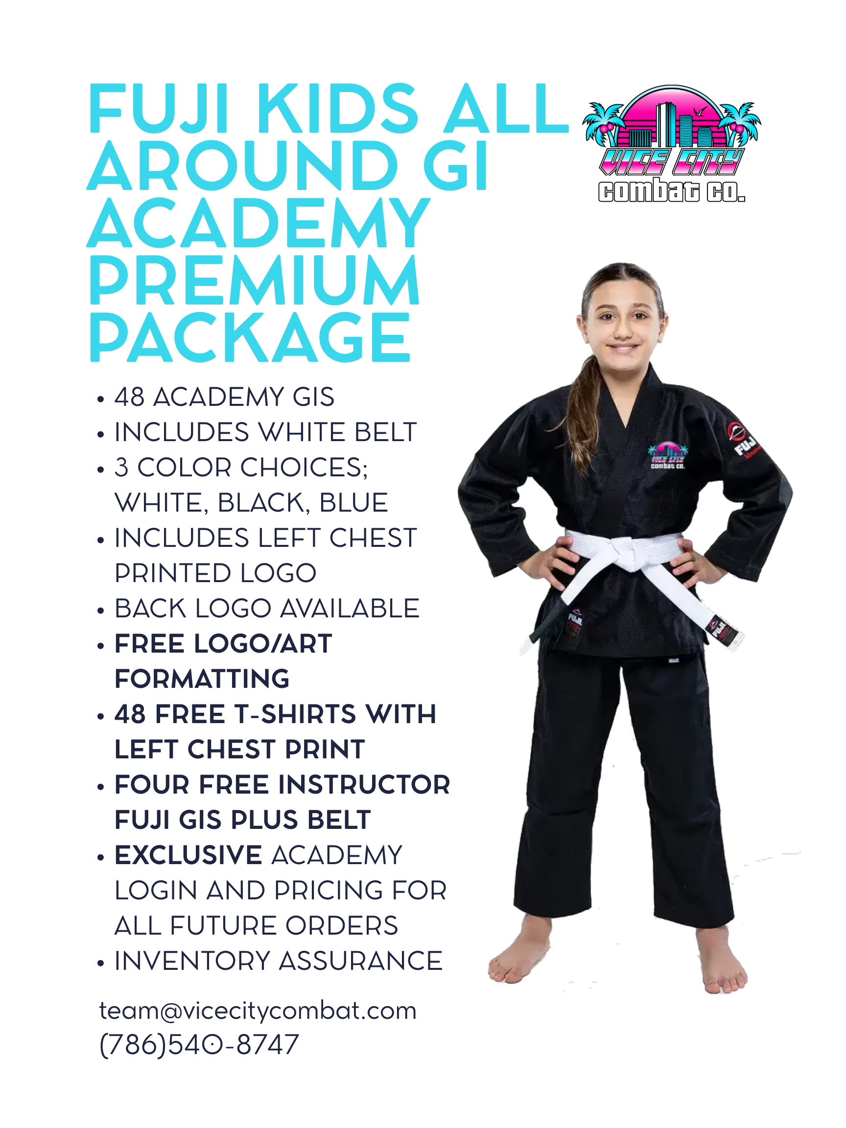 48 Gi Academy PREMIUM Package - Fuji Kids All Around Gi - 4 Colors Available