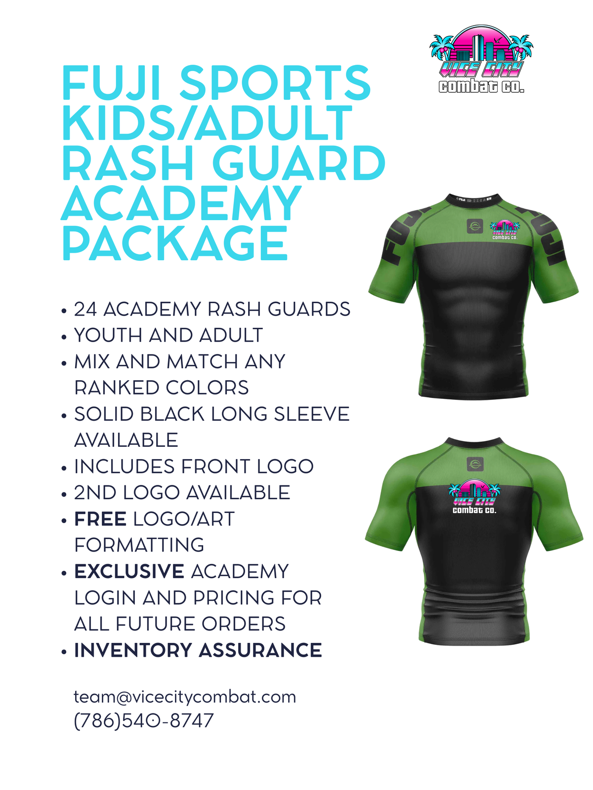 24 BJJ Rash Guard PREMIUM Academy Package - Fuji Sports Ranked Competition Rash Guard - Mix & Match